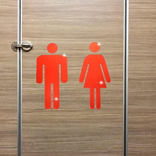 שלט חדר אמבטיה של פטיקיל, 1 סט אקרילי מדבקה עצמית בשירותים ומין לשירותים של נשים לשירותים לשירותים לעסקים,