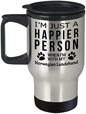 חובב כלבים טיול ספל קפה - אדם מאושר יותר עם מתנות הצלה נורווגיות - בעלים של בעלים