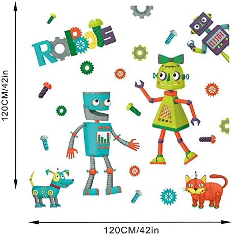 רובוט קיר מדבקת ילדים צעצוע קריקטורה רובוט מדבקה להסרה ילד חדר שינה קיר מדבקת קישוט