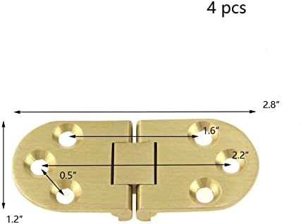 חבילת Wealrit של 4 מכונת תפירה טבלה ציר ציר אחורי צירי זהב צירי זהב שולחן מתקפל ציר עליון 180 מעלות