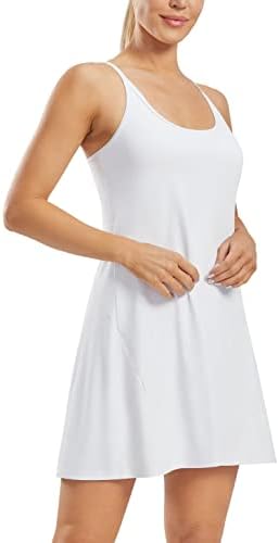 שמלת אימון שמלת טניס של Afitne Womens עם חזייה מובנית ומכנסיים קצרים עם שמלת גולף לכיסים לתרגיל אתלטי