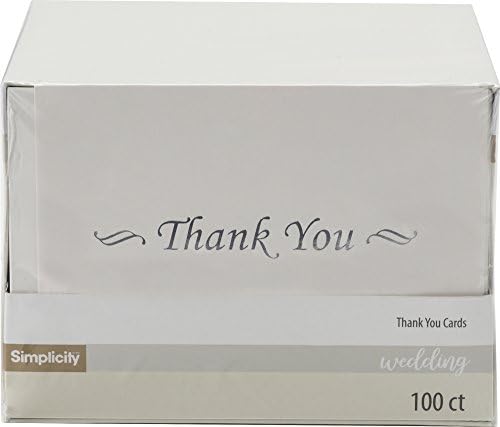 פשטות לבנה לכל אירוע כרטיסי תודה עם מעטפות, 100 יח', 4.5 אינץ 'על 3.75 אינץ'