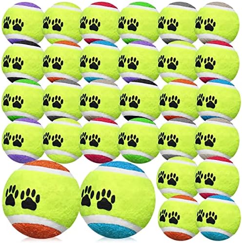 30 יחידות כלב טניס כדורי חיות מחמד טניס כדור כלב כדורי גור כדורי לאימון מיני טניס כדור כלב גומי טניס
