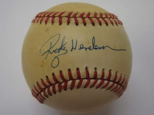 Rickey Henderson Oakland A's חתום על חתימה רשמית של OAL Baseball DNA - Baseoggle