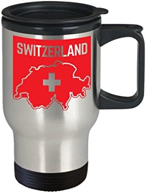 דגל שוויץ, דגל שוויצרי, ספל נסיעות, גאווה שוויצרית, נירוסטה