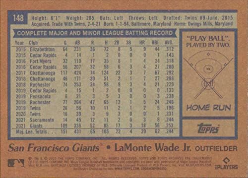 2022 ארכיון Topps 148 Lamonte Wade Jr. 1978 Topps NM-MT San Francisco Giants Baseball