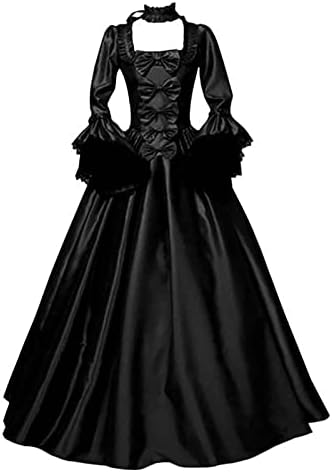 צפותים מימי הביניים מכשפה שמלת בציר ברדס מכשפה גלימת שמלת חצוצרת שרוול מימי הביניים חתונה שמלת ליל כל