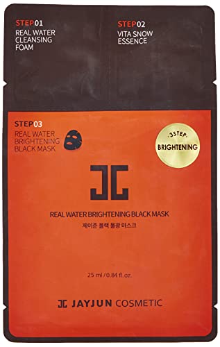 ג ' ייג ' ון מים אמיתיים מבהירים מסכה שחורה, חבילה של 10 גיליונות, 25 מ ל, 0.84 פל. עוז, התבהרות, לחות,