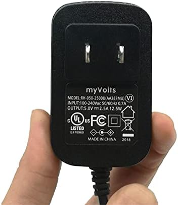 MyVolts 5V מתאם אספקת חשמל תואם/החלפה לתיבת טלוויזיה TANIX TX3 Pro Android - Plug US