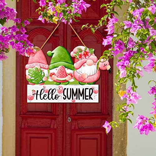 קיץ פלמינגו קבלת פנים שלט דלת עיצוב גמרים בקיץ פלמינגו שלט תליה פלמינגו גמדים של שלטי עץ קיץ קיר דקורטיבי