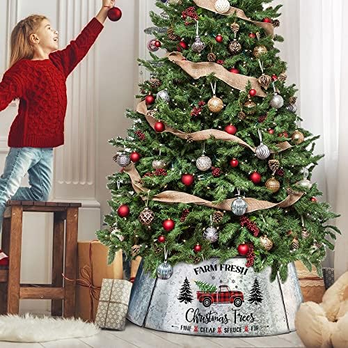 צווארון עץ חג המולד של קוקומונג מתכת 29 אינץ 'בקוטר, טבעת עץ חג המולד, צווארוני עץ חג המולד לעצים מלאכותיים,