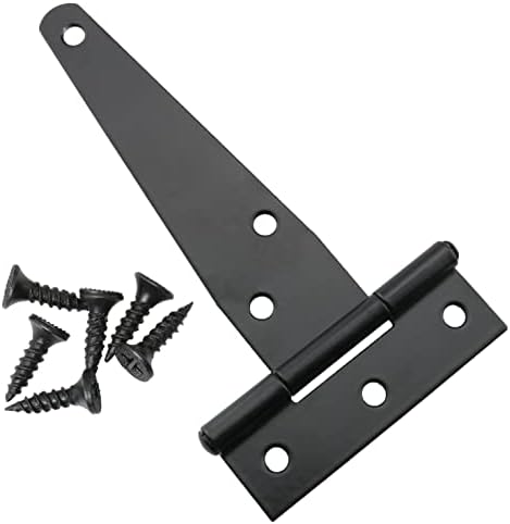 ציר T-Strap CSNSD 4 יחידות 4 אינץ 'שחור כבד כבד סככה שער דלת רצועת טיולי לדלת, גדר עץ, שער, סככות, ארון,