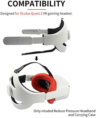 רצועת ראש מתכווננת של Tongdejing עבור Ocu lus Quest 2, רצועת ראש החלפה רכה עם תיק אחסון VR נרתיק נסיעה