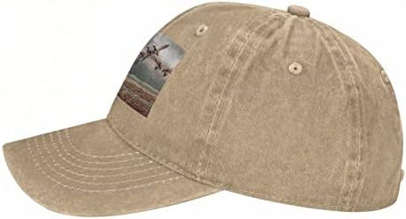 ציד ברווזי בר מעופפים כובע בייסבול מודפס, כובע קאובוי מתכוונן למבוגרים, זמין כל השנה