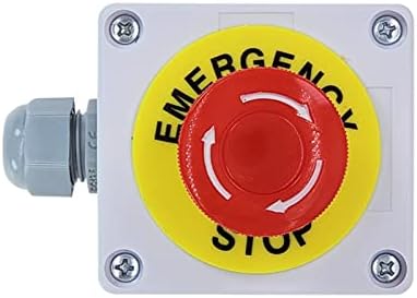 KQOO עצירה חירום לחיצה על מתג עם קופסה 22 ממ 1 NO 1 NC 10A 660V קופסה אטומה למים כפתור כפתור כפתור פיצוץ