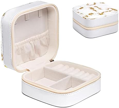 תכשיטי קופסא לנשים לבן זהב השיש תכשיטי ארגונית מקרה אחסון עבור שרשראות צמידי טבעות עגיל