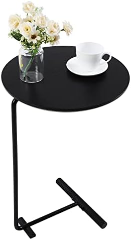 שולחן צד פיננסי לספה, שקופיות שולחן סוף בצורת ג תחת ספה לסלון חדר שינה חלל קטן, שולחנות קפה חטיף מחשב