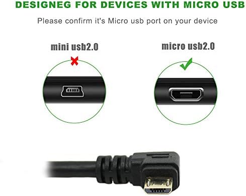 זווית ימנית usb מיקרו 90 מעלות זווית ימנית זווית ימנית כבל הרחבת טעינה אנדרואיד, מיקרו-B זכר ל- USB2.0