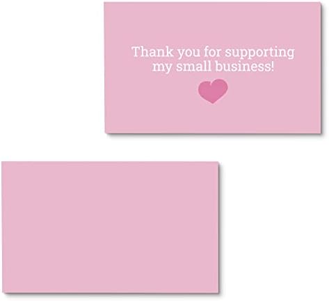 Itzamna תודה שתמכת בעסקים הקטנים שלי כרטיסי ביקור קטנים עיצוב לב תודה חבילת כרטיס של 100