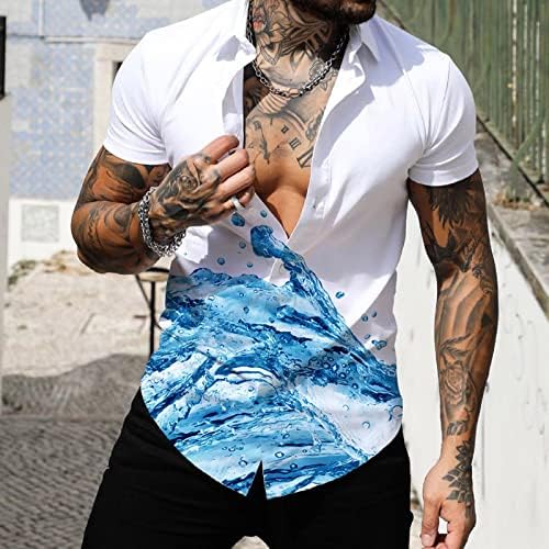 חולצות גברים מגניבות של Xiloccer חולצות קלאסיות חולצות הוואי לחולצות חוץ חיצוניות כפתור חולצות למטה
