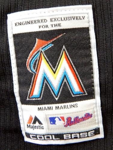 2014-16 מיאמי מרלינס סקוט סקיייר 38 משחק נעשה שימוש בג'רזי שחור אקס BP 46 958 - משחק משומש גופיות MLB
