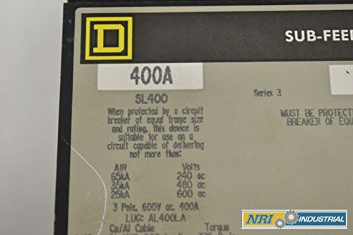 מרובע D SL400 מזין מזין 3P 400A 600V-AC I-Line מפסק B233240