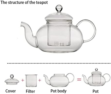 CCBUY עמיד בפני חום סיר תה פרח, קומקום פרחי בקבוק מעשי עם קפה צמחי צמחי צמחים עלה תה.