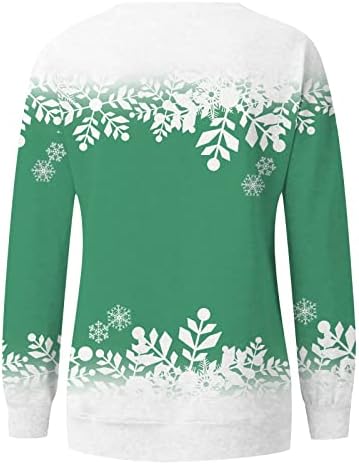 בגדי חורף של Akollsppnsy לנשים חג המולד שמח צוואר לא מכסה המנוע חולצה אחידה סוודרים סוודרים של נשים