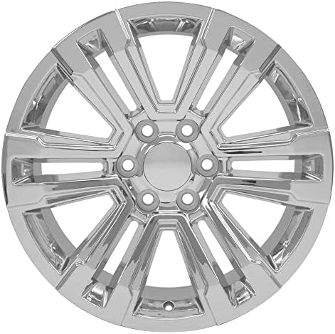 OE Wheels LLC 20 אינץ 'שפה מתאימה לגלגל יוקון דנאלי CV44 20x9 גלגל כרום הולנדר 5822 סט