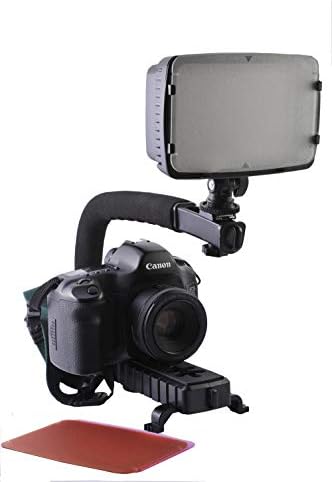 מצלמת וידיאו מקצועית מייצבת סט-זונמן פעולת מצלמה מפנה ידית ייצוב עם 72 פנס וידאו אולטרה-בהיר LED ותושבת
