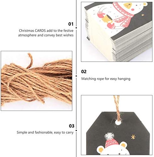 עבאודם 1 סט חג המולד נייר תליית תגים עם חבלים דקורטיבי כרטיסי מתנה תגים משמש כדי לחגוג את החג שמח