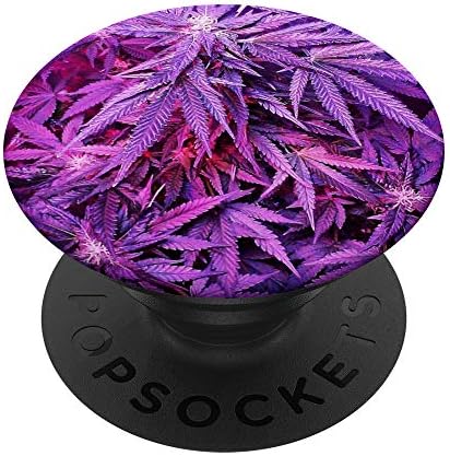 מרחואנה עלה שקע פופ שקע עשב קנאביס סגול 420 THC Ganja Popsockets Popgrip: אחיזה ניתנת להחלפה לטלפונים