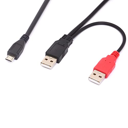 Huhanggod mini b usb 2.0 סוג A זכר ל- USB כפול 2.0 כבל מפצל זכר Y עבור מספק כוח נוסף לכונני דיסק קשיח