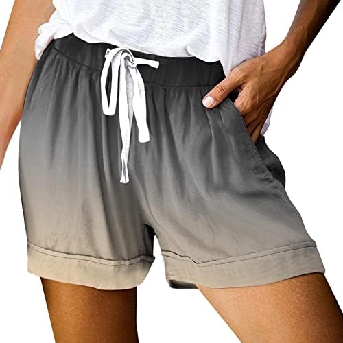 מכנסיים קצרים זורמים לנשים זורמים לנשים מקצרים קיץ סתמי מותניים אלסטיים מותניים קצרים רגל רחבים מכנסיים