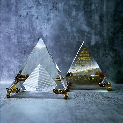 Axayinc 80 ממ K9 פירמידה פירמידה פירמידה קישוט מצופה זהב אספני.