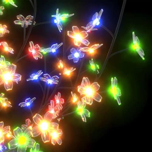 vidaxl עץ חג המולד 200 נוריות LED צבעיות דובדבן אור צבעוני 70.9