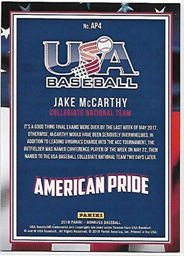 2018 Donruss American Pride Crystals 4 Jake McCarthy NM-MT