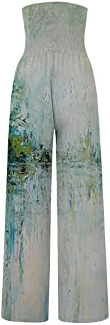 HDZWW HI מותניים פלוס מכנסיים בדוגמת גודל ליידי משקל קליל משקל עם כיסים מכנסיים רגליים רחבות