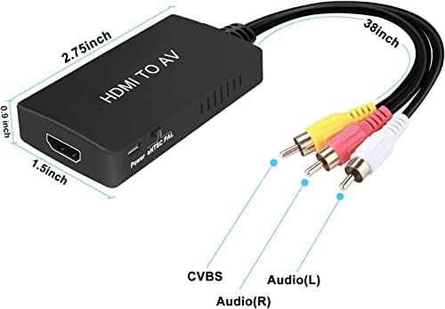 ממיר HDMI ל- RCA, BD & M HDMI למתאם AV, HDMI לטלוויזיה ישנה יותר 3RCA CVBS COMPOSITE VIDEO AUDIO CONLRERTE