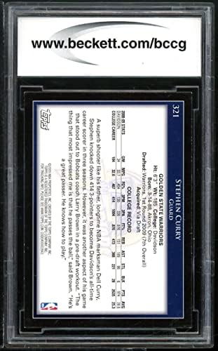 2009-10 Topps 321 כרטיס טירון של סטיבן קארי BGS BCCG 9 ליד מנטה+