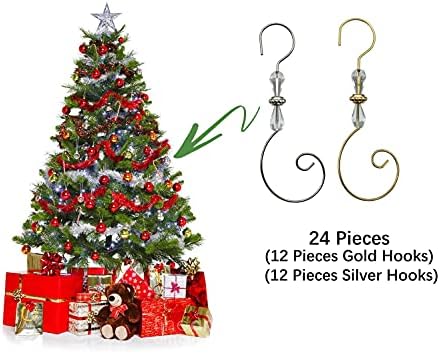ווים קישוט לחג המולד וו וו ברזל עם קישוט קולב תכשיטים אקריליים לעץ חג המולד לקישוט הבית