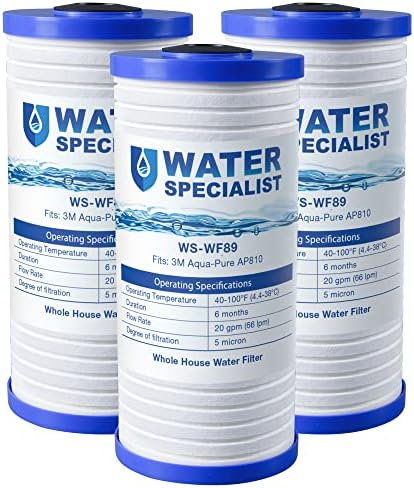 Waterspecialist AP810 פילטר מים שלם, החלפה ל 3 מ 'Aqua-Pure AP810, AP801, AP811, Whirlpool WHKF-GD25BB,