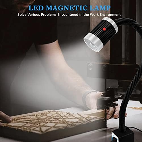 אור עבודה מגנטית של Deeffe, מנורת LED של צוואר גוונו גמיש עם בסיס מגנטי חזק, 900 אור LED מגנטי לומן