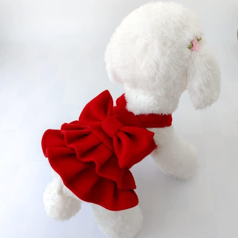 שמלות חג מולד של כלב, חצאית אדומה של חיות מחמד בגדי גור כלב חליפת סנטה כלב קפוצ'ונים חמים לבוש חתול
