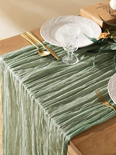 רץ שולחן גזה גזה גזה בוהו שולחן בוהו - 35 x 120 רץ שולחן גזה עם תיק כביסה, עיצוב שולחן לארוחת ערב לחתונה