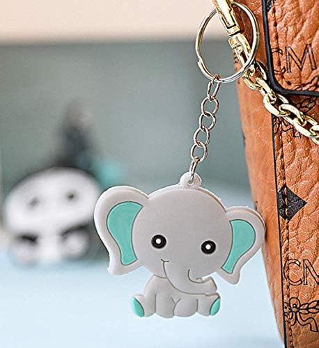 Phaeton 50 pcs כחול פיל מחזיקי מפתחות טבעת מפתח למסיבת נושא פיל תליון תליון, ציוד למסיבות ליום הולדת,
