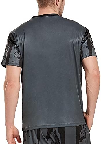 חולצת טריקו גרפית של Ampeo לגברים עם שרוול קצר של ספורט
