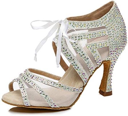 נעלי ריקוד לטינית לטינית נשים נעלי ריקוד ריינסטון תרגול, ביצועים, נעלי עקב גבוהות, דוגמנית ycl435