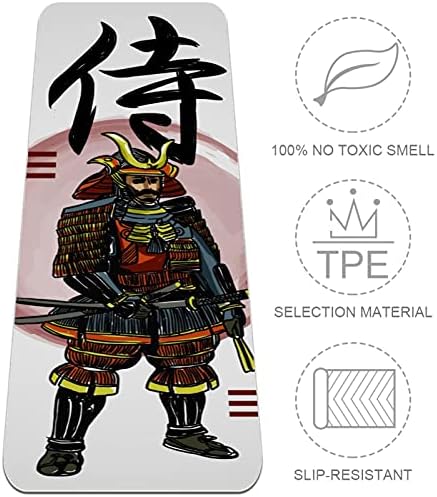 סיבזה יפני אותיות סמוראי עם מופשט אלמנט פרימיום עבה יוגה מחצלת ידידותי לסביבה גומי בריאות & מגבר; כושר
