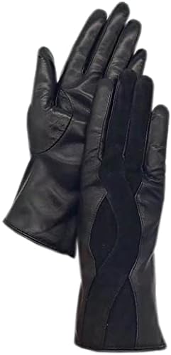 חורף נשים כפפות שחור חם עור כפפות נהיגה אופנוע קר הגנת עור